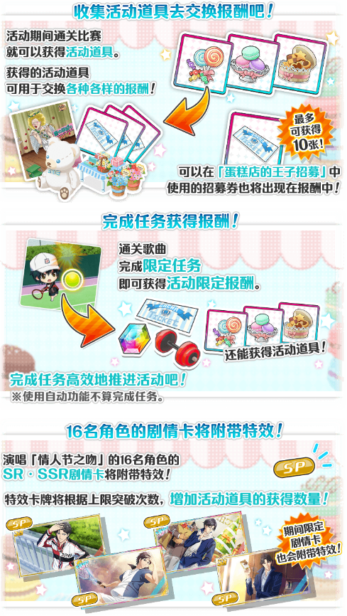 《新网球王子RisingBeat》蛋糕店的王子活动内容详解