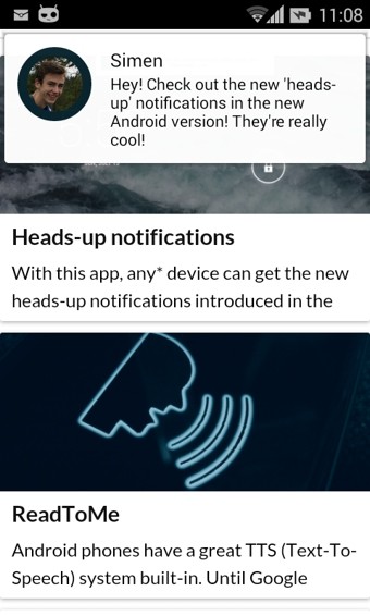 浮动通知(Heads up notifications)截图1