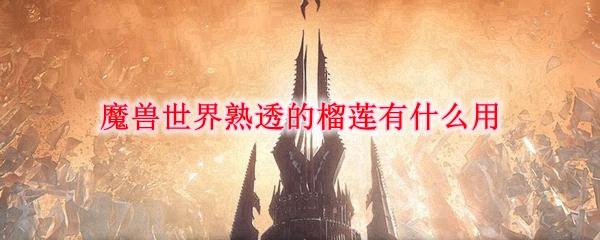 魔兽世界9.0熟透的榴莲有什么用